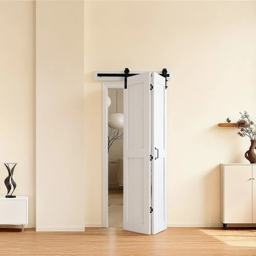 Koduva Dvivėrės sulankstomos tvarto durys VEVOR, MDF, baltos, 914 x 2134 mm