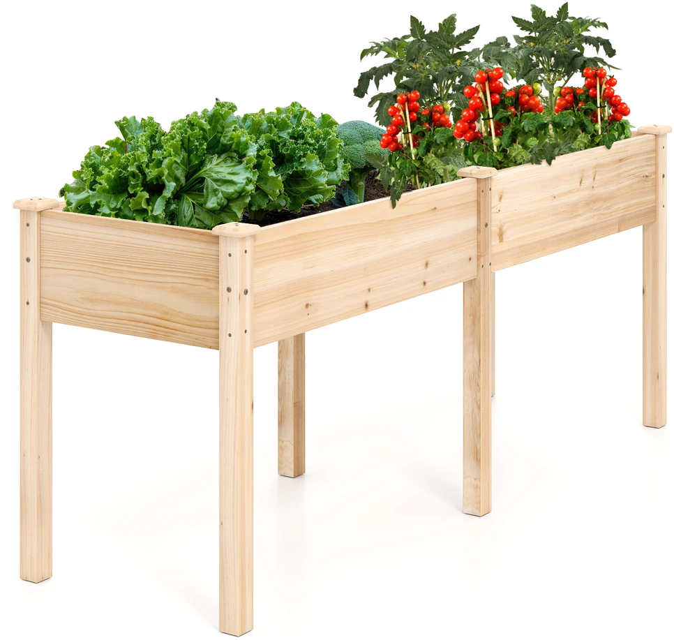 Promotion Eglės medienos pakelta lysvė su pertvara natūrali