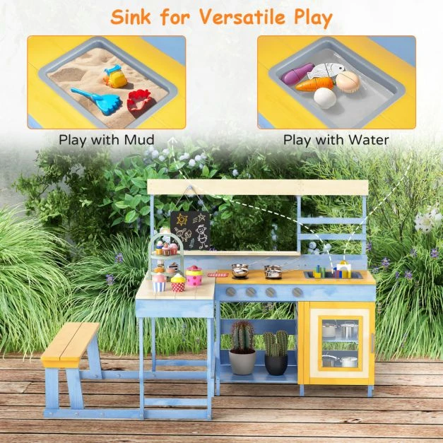 Promotion Eglės Medžio Purvo Virtuvė su Vaikų Pikniko Stalu, Mėlyna