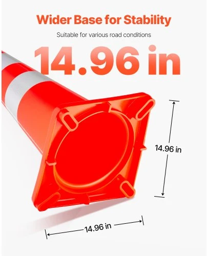 VEVOR Eismo kūgiai, 6 vnt., PVC, oranžiniai, 90 cm