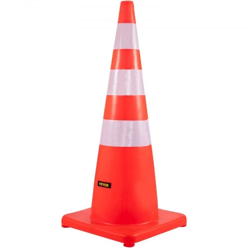 VEVOR Eismo kūgiai, 6 vnt., PVC, oranžiniai, 90 cm
