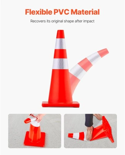 VEVOR Eismo kūgiai, PVC, oranžiniai, 73 cm, 12 vnt.