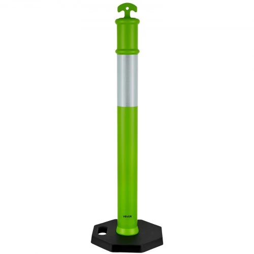 VEVOR Eismo nukreipiamieji stulpeliai, 3 vnt., su pasunkintu pagrindu ir atšvaitine juosta, 114 cm, žali