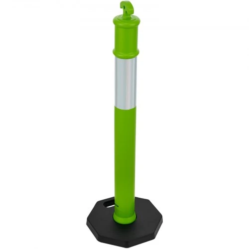 VEVOR Eismo nukreipiamieji stulpeliai, 3 vnt., su pasunkintu pagrindu ir atšvaitine juosta, 114 cm, žali