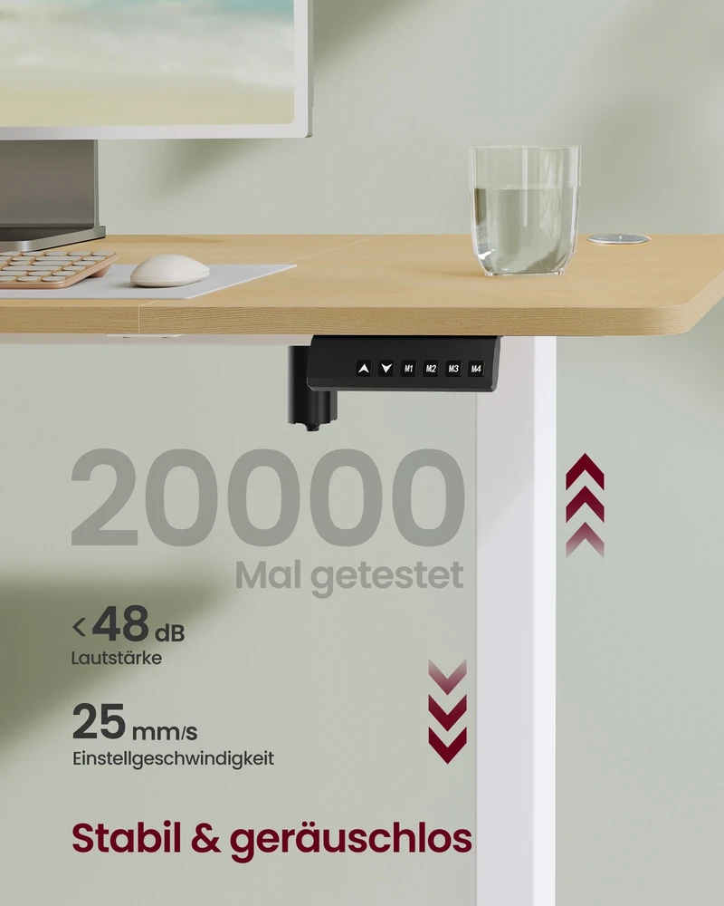 Songmics Elektra reguliuojamo aukščio rašomasis stalas, 160 x 70 cm, aukso ąžuolo spalvos