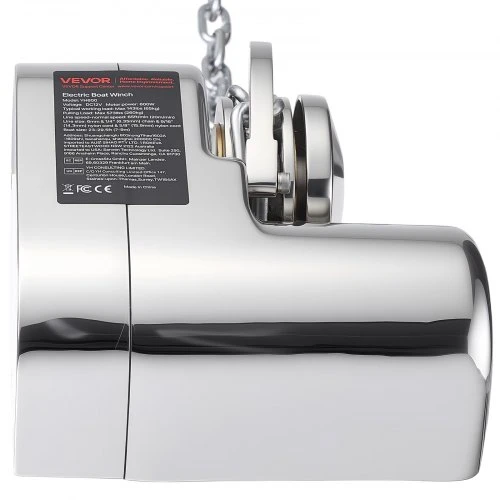 VEVOR Elektrinė valties gervė YH600, 12 V DC, 600 W, 316 nerūdijantis plienas, 260 kg, valtims 7-9 m