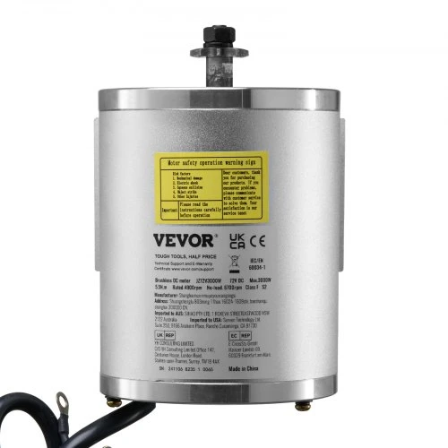VEVOR Elektrinio bešepetėlio DC variklio rinkinys JZ72V3000W, 3000 W, 72 V, 4900 rpm