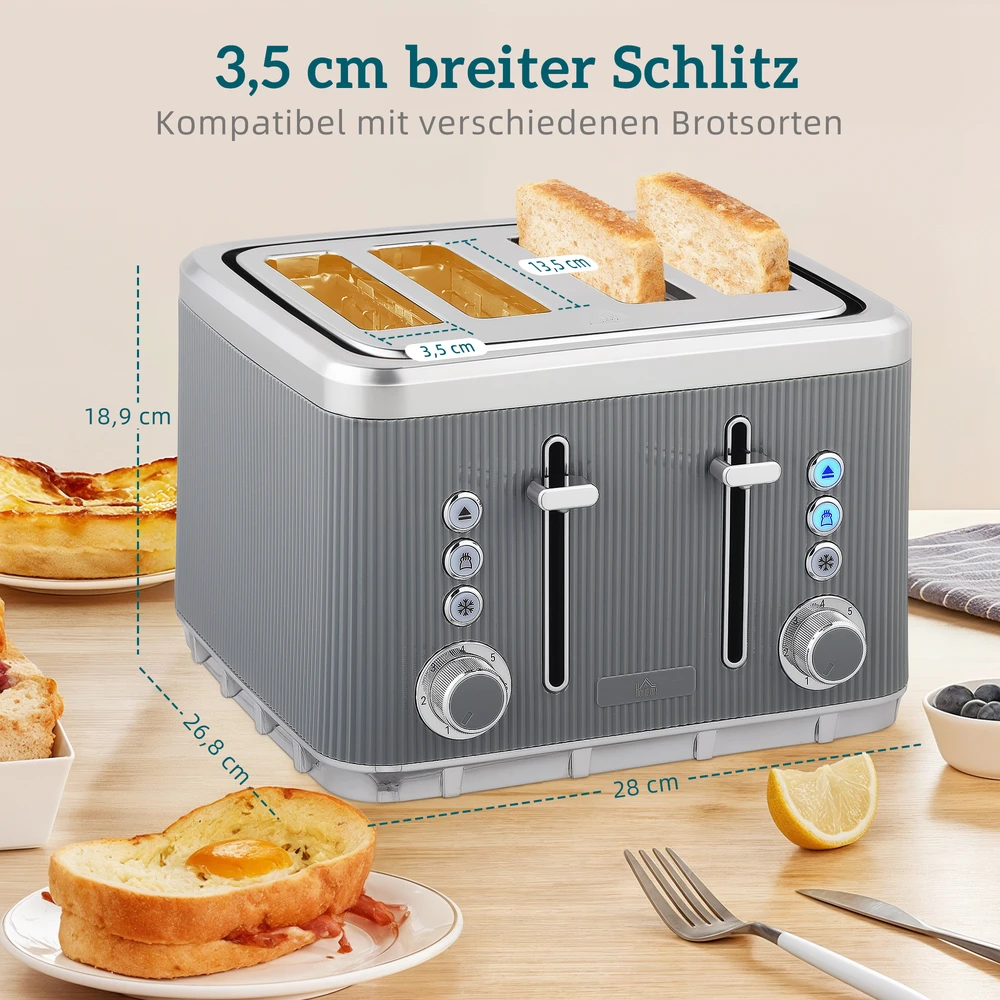 Virdulys Aosom Elektrinio virdulio ir skrudintuvo rinkinys, 2200 W, 1,7 l, pilkas