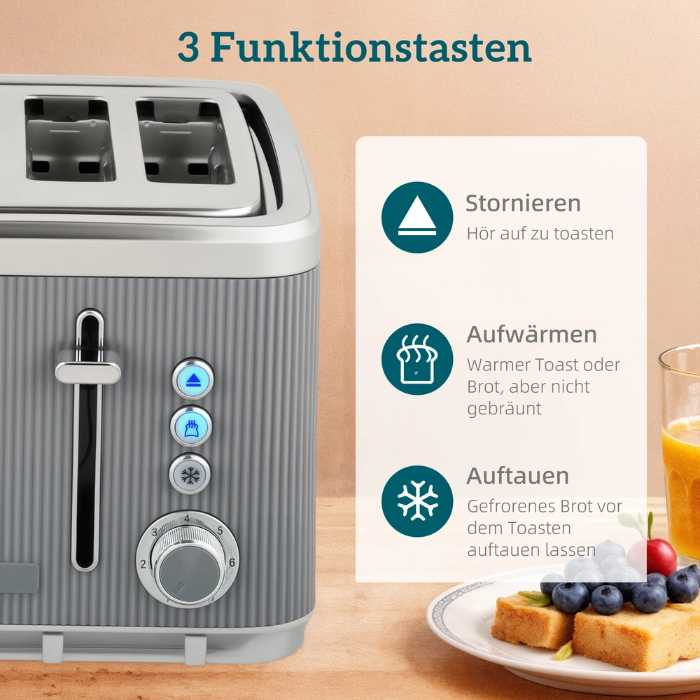 Virdulys Aosom Elektrinio virdulio ir skrudintuvo rinkinys, 2200 W, 1,7 l, pilkas