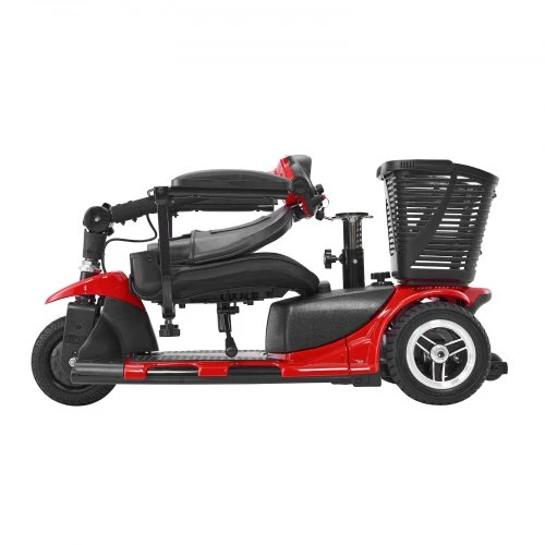 VEVOR Elektrinis 3 ratų mobilumo paspirtukas W3331, sulankstomas, raudonas / juodas, iki 20 km, 94 x 50 x 84 cm
