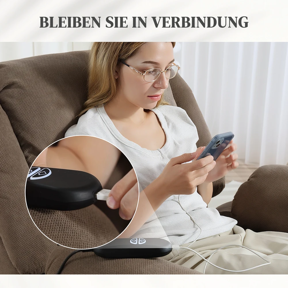 Aosom Elektrinis atlošiamas keltuvinis krėslas su masažo ir šildymo funkcija, šviesiai rudas, 135 kg