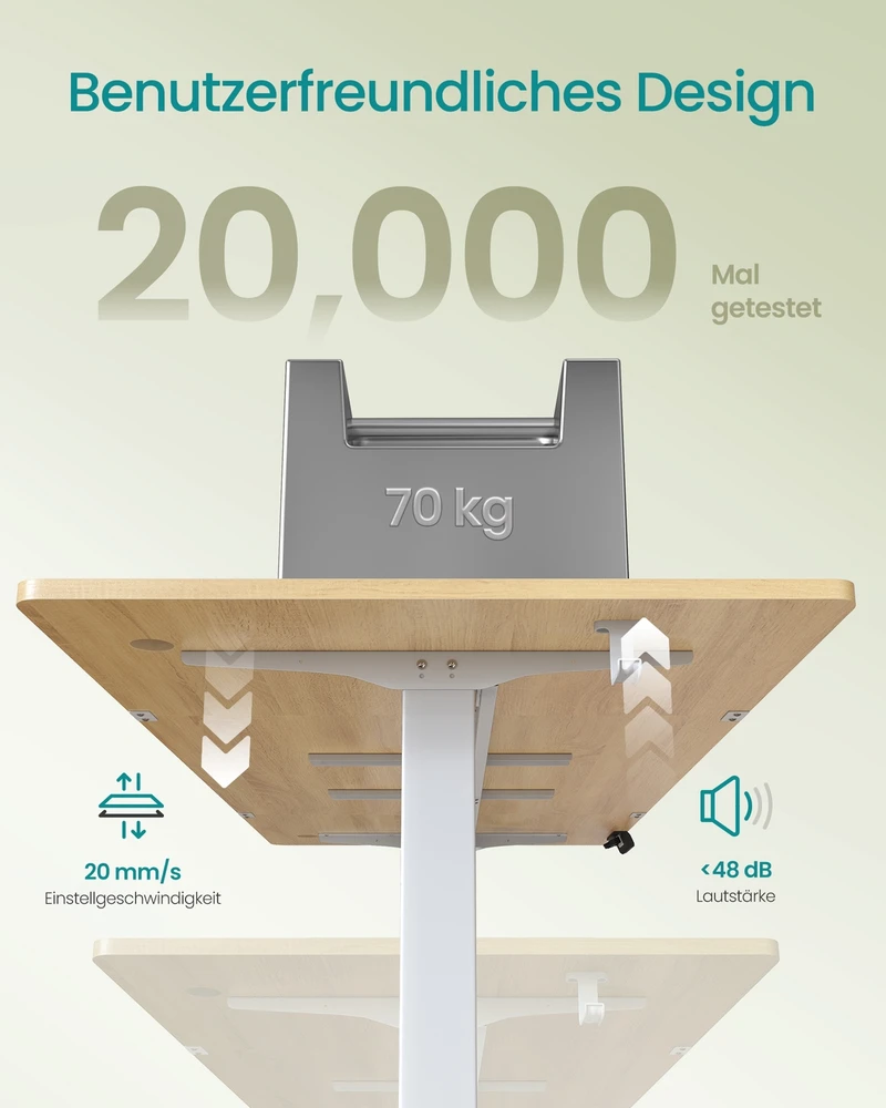 Koduva Elektrinis aukščio reguliuojamas rašomasis stalas, 180 x 80 x 72–120 cm, aukso ąžuolo spalvos