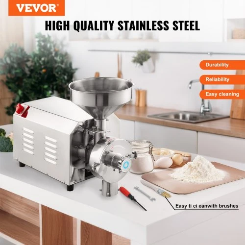 Koduva Elektrinis grūdų malūnas VEVOR 3000, 3000 W, 100 kg/h, nerūdijantis plienas, 61 x 29 x 46 cm