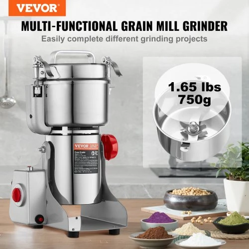 Koduva Elektrinis grūdų malūnėlis VEVOR HC-750Y, 2000 W, 750 g, nerūdijantis plienas, sūpuoklinio tipo