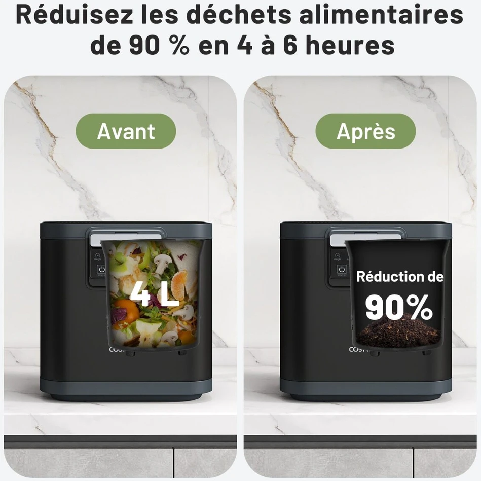 Promotion Elektrinis kompostavimo dėžė virtuvės stalviršiui, 4 l, juodas