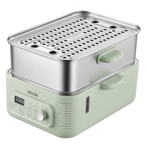 VEVOR Elektrinis maisto garintuvas DZG-008, 13 l, 2 aukštų, nerūdijantis plienas, 1500 W, žalias