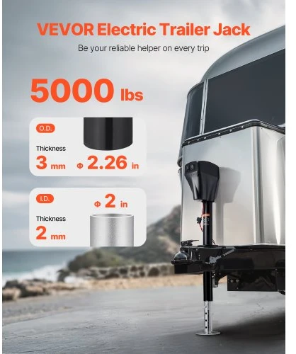 VEVOR Elektrinis priekabos domkratas EJ5021B, 2267 kg, juodas