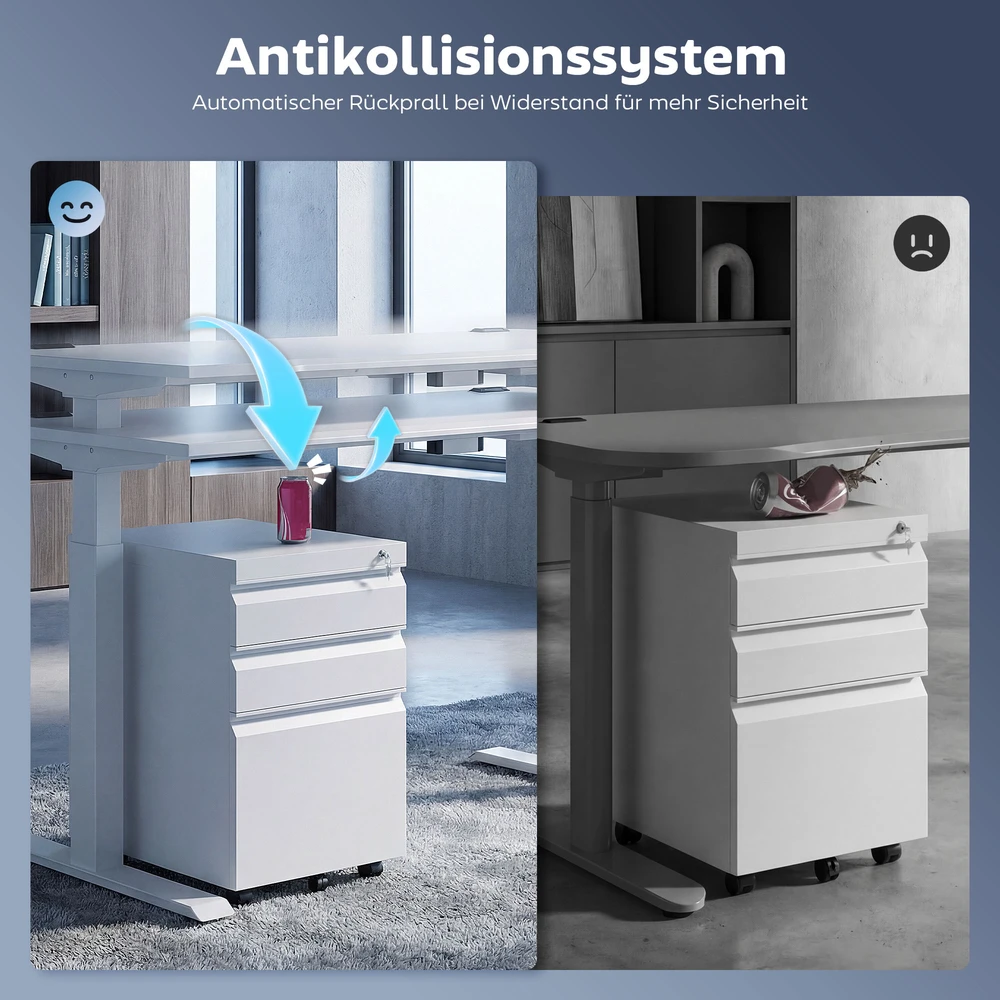Aosom Elektrinis reguliuojamas stalo rėmas, baltas, plienas, 70-118 cm