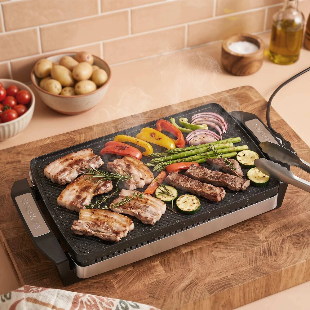 Koduva Elektrinis stalo grilis su apverčiama kepimo plokšte, 1500 W, juodas, 41 x 25 cm