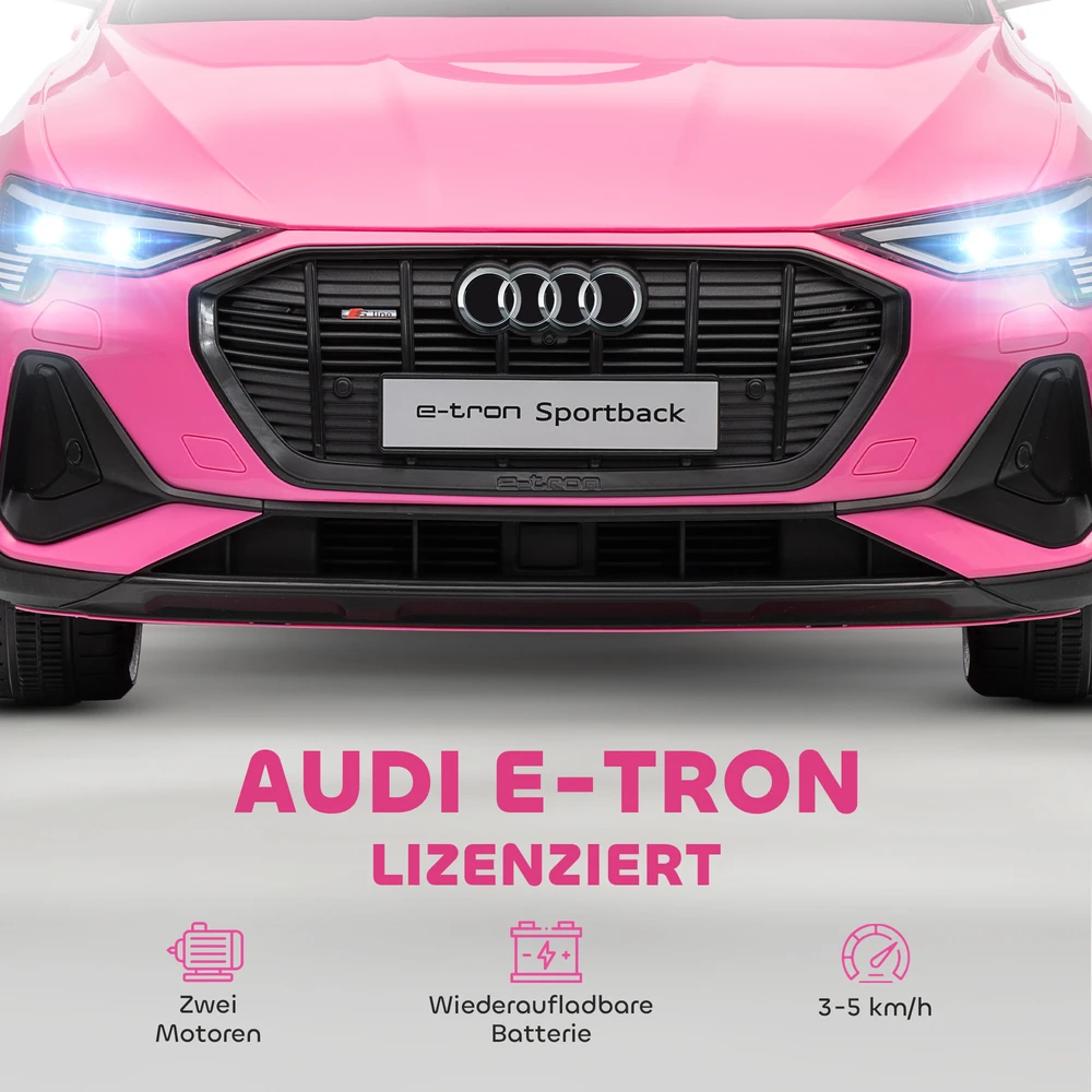 Koduva Elektrinis vaikiškas automobilis Audi E-tron, 12V, rožinė, 108 x 60 x 47 cm