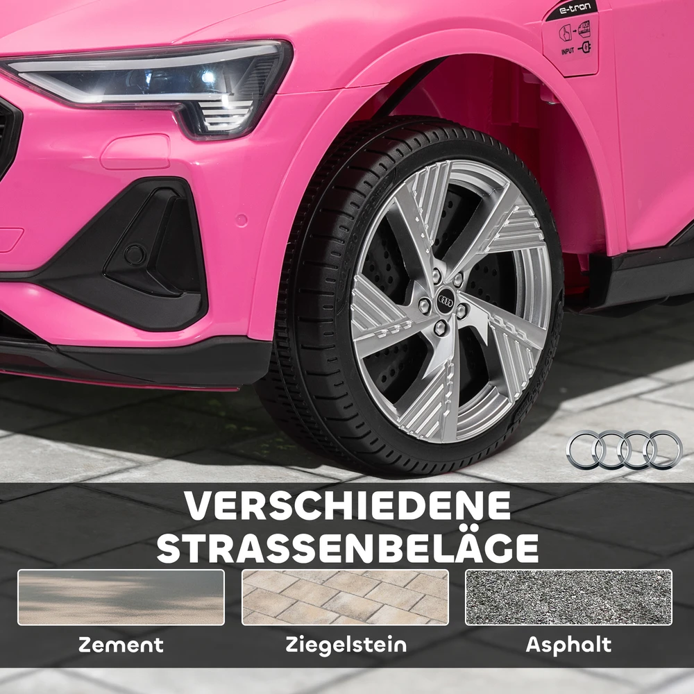Koduva Elektrinis vaikiškas automobilis Audi E-tron, 12V, rožinė, 108 x 60 x 47 cm