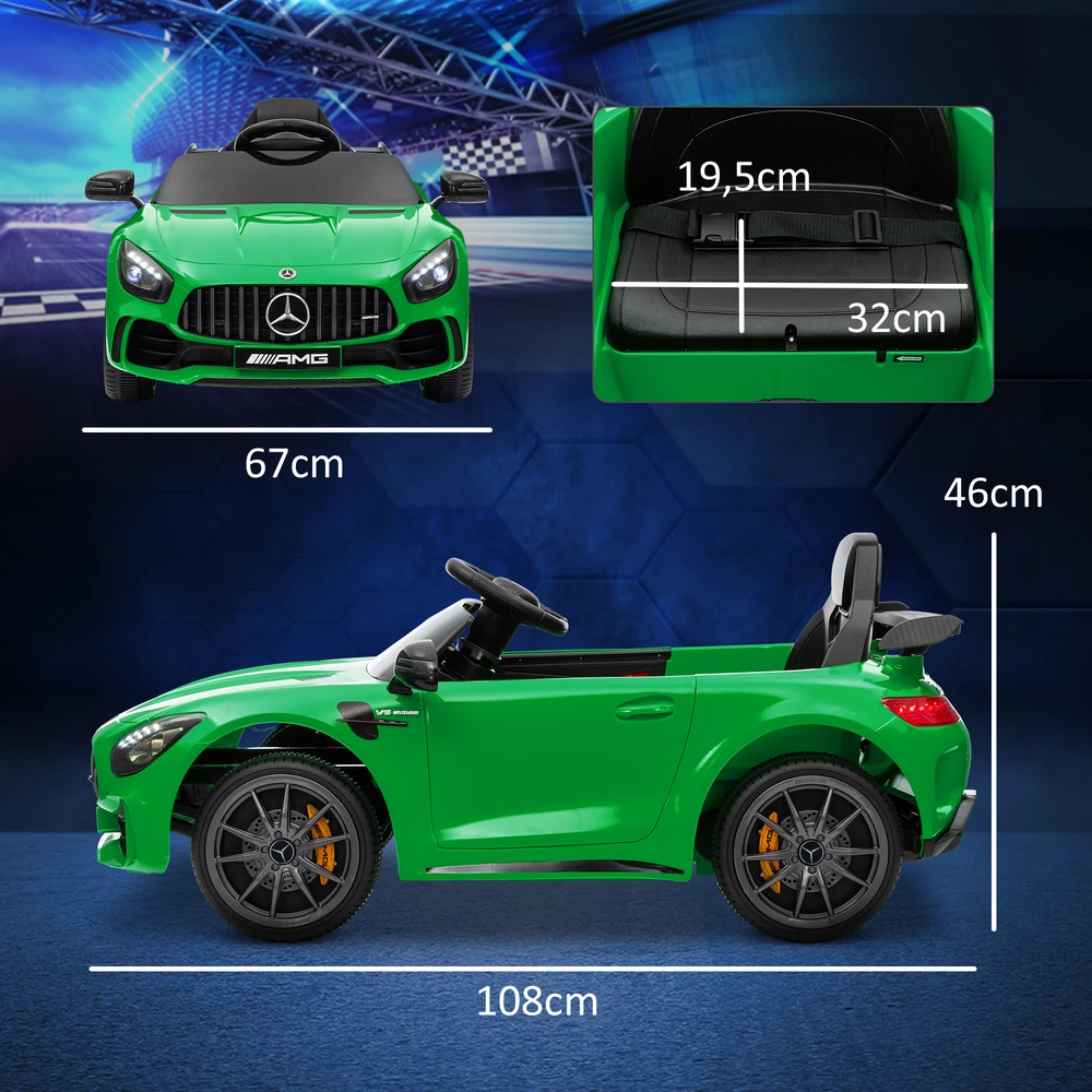 Koduva Elektrinis vaikiškas automobilis Mercedes-Benz AMG GTR, žalias, 108 x 67 x 46 cm