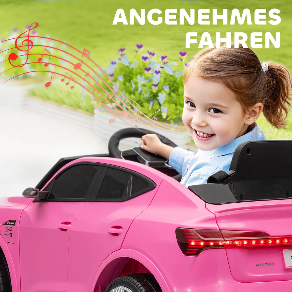 Koduva Elektrinis vaikiškas automobilis Audi E-tron, 12V, rožinė, 108 x 60 x 47 cm