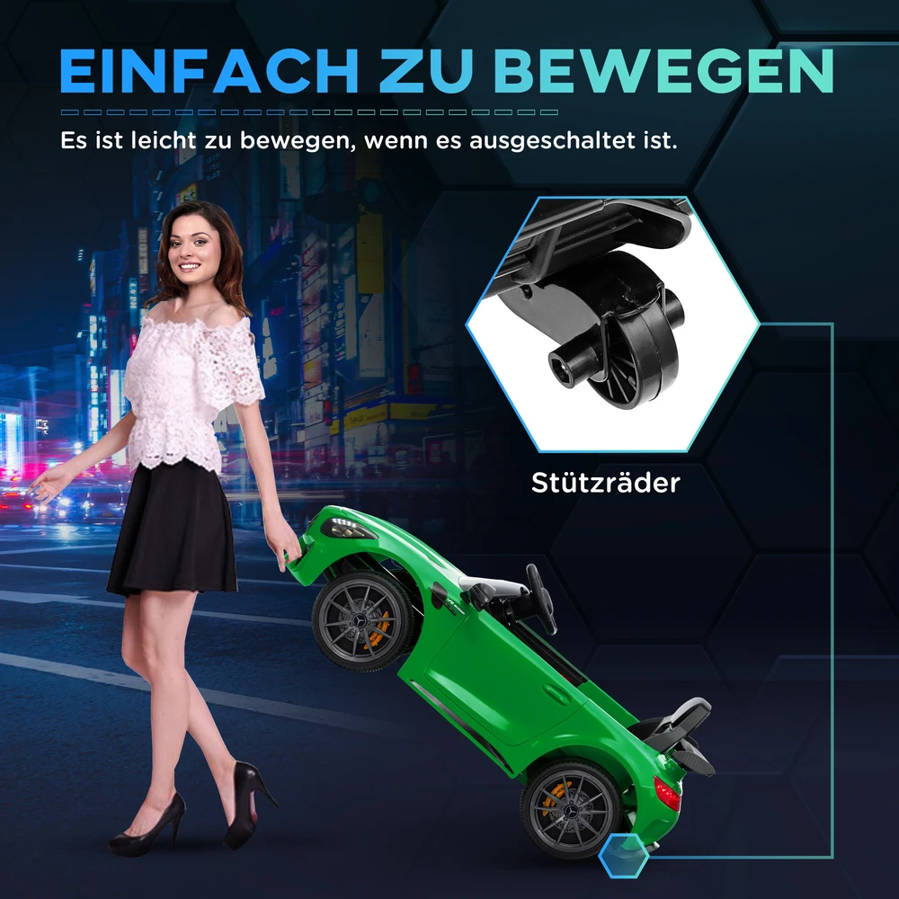 Koduva Elektrinis vaikiškas automobilis Mercedes-Benz AMG GTR, žalias, 108 x 67 x 46 cm