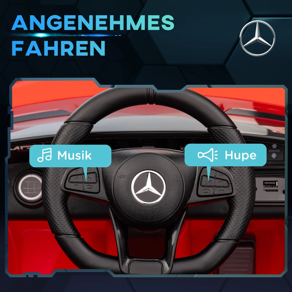 Aosom Elektrinis vaikiškas automobilis Mercedes-Benz AMG GTR, raudonas, 108 x 67 x 46 cm, 12V