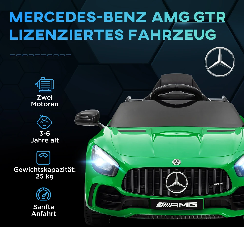 Koduva Elektrinis vaikiškas automobilis Mercedes-Benz AMG GTR, žalias, 108 x 67 x 46 cm