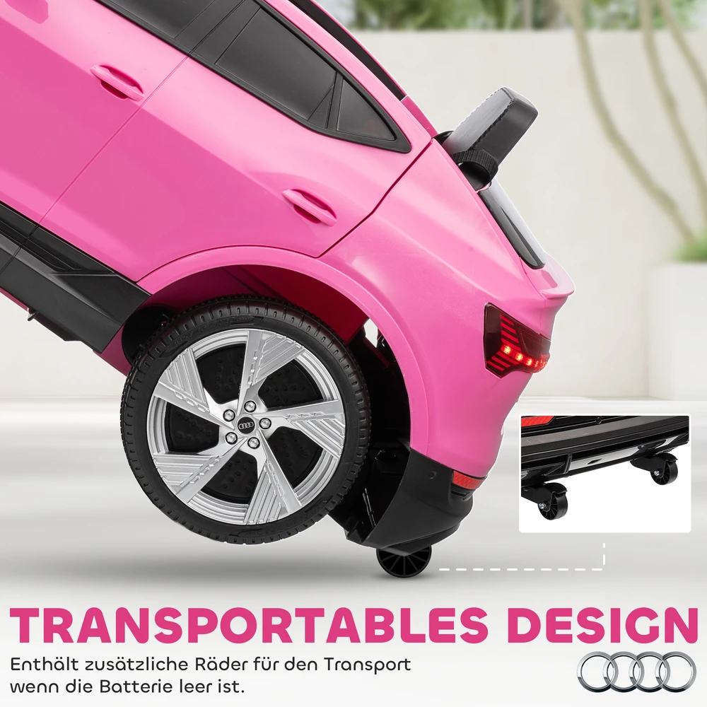 Koduva Elektrinis vaikiškas automobilis Audi E-tron, 12V, rožinė, 108 x 60 x 47 cm