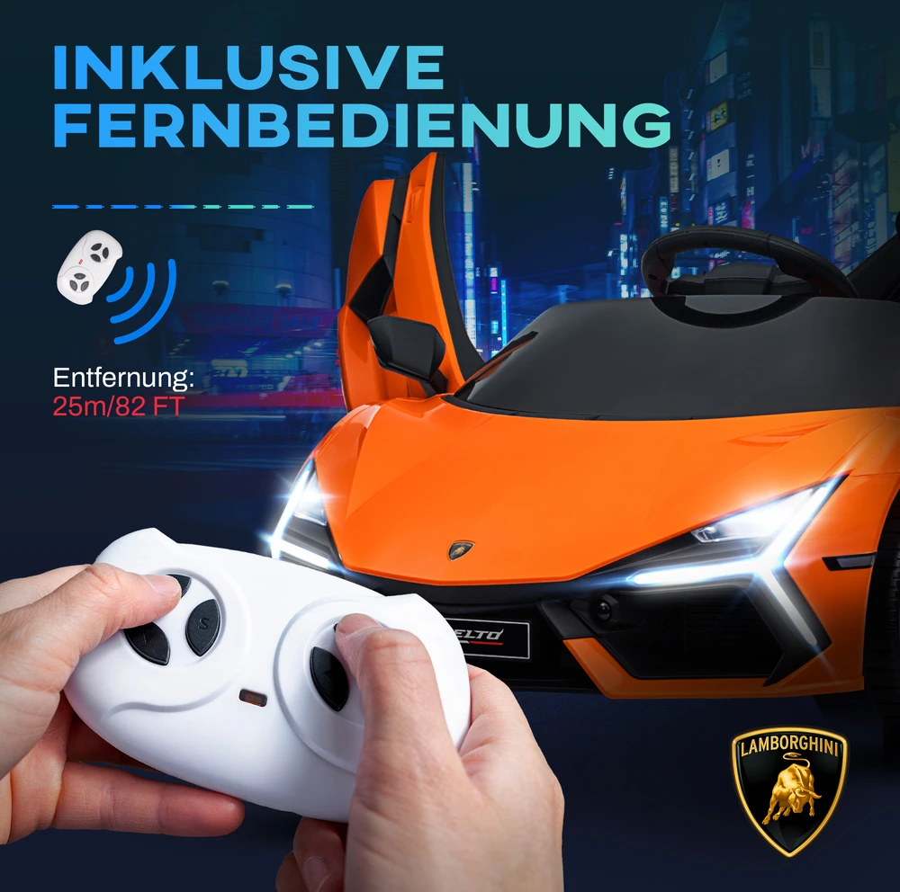 Koduva Elektrinis vaikų automobilis Lamborghini Revuelto, oranžinis, 105 x 60 x 40 cm