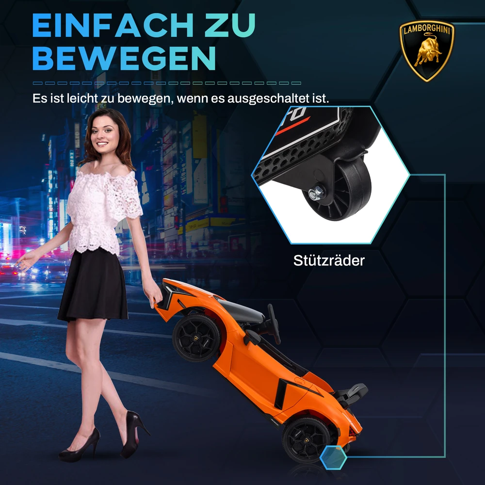 Koduva Elektrinis vaikų automobilis Lamborghini Revuelto, oranžinis, 105 x 60 x 40 cm