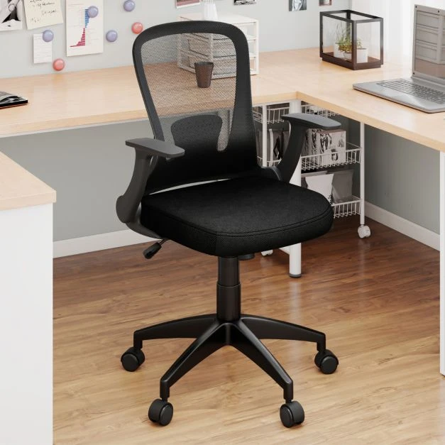 Promotion Ergonomiška tinklinė biuro kėdė su reguliuojamu atlošu, juoda