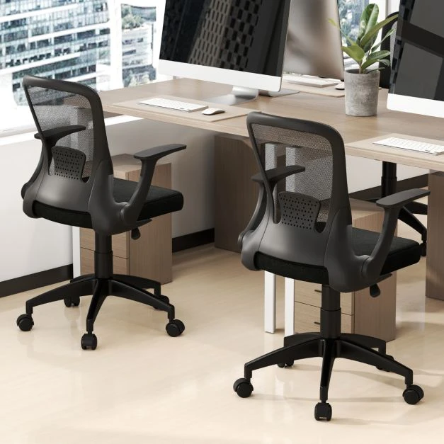 Promotion Ergonomiška tinklinė biuro kėdė su reguliuojamu atlošu, juoda