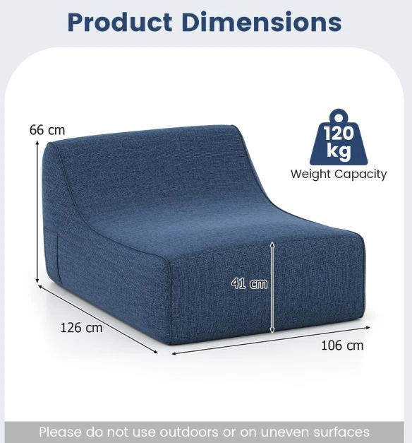 Koduva Ergonomiškas L formos pripučiama sofa mėlyna