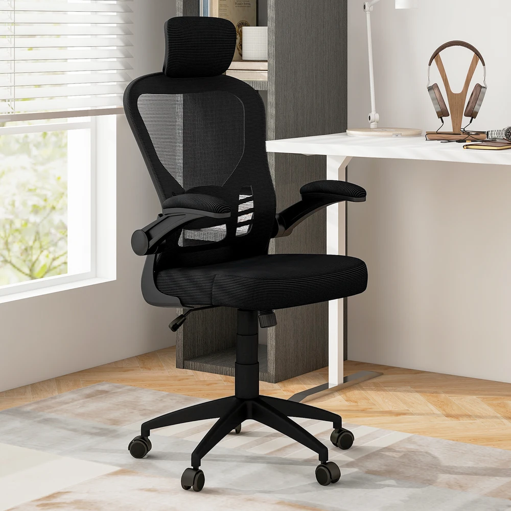 Promotion Ergonomiškas tinklinės biuro kėdės, reguliuojamo aukščio, juoda
