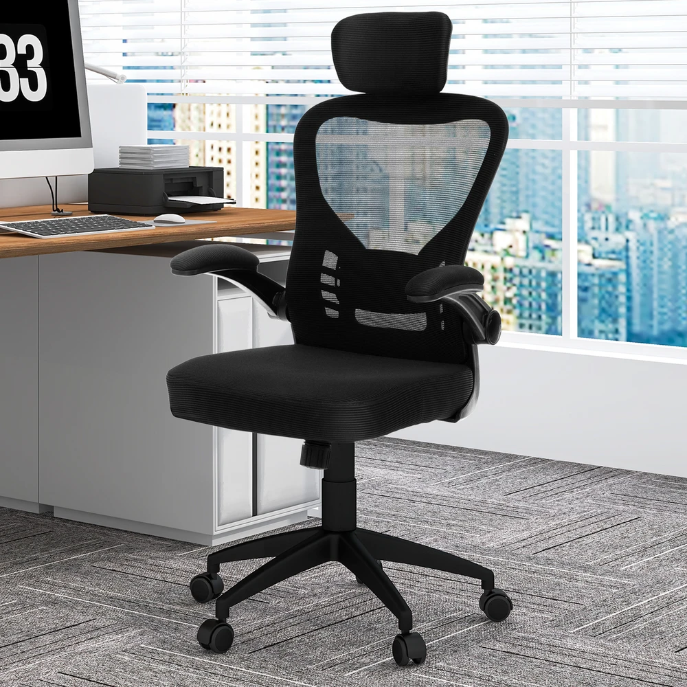 Promotion Ergonomiškas tinklinės biuro kėdės, reguliuojamo aukščio, juoda