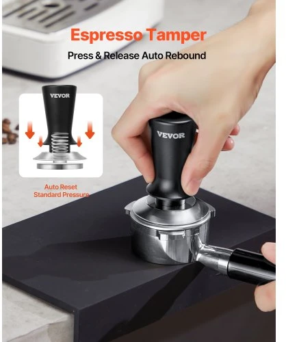 VEVOR Espreso tamperis, spyruoklinis, 53 mm, nerūdijantis plienas