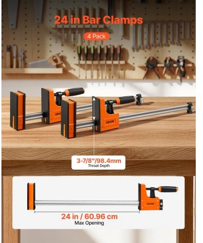 VEVOR F formos spaustuvai, 4 vnt., atsidarymas 61 cm, iki 680 kg