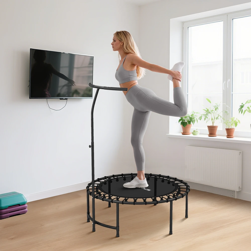 Sofa Aosom Fitnesso batutas su 5 lygių reguliuojama rankena, juodas, Ø102 cm