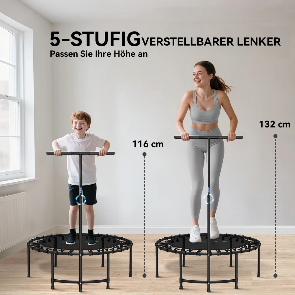 Sofa Aosom Fitnesso batutas su 5 lygių reguliuojama rankena, juodas, Ø102 cm