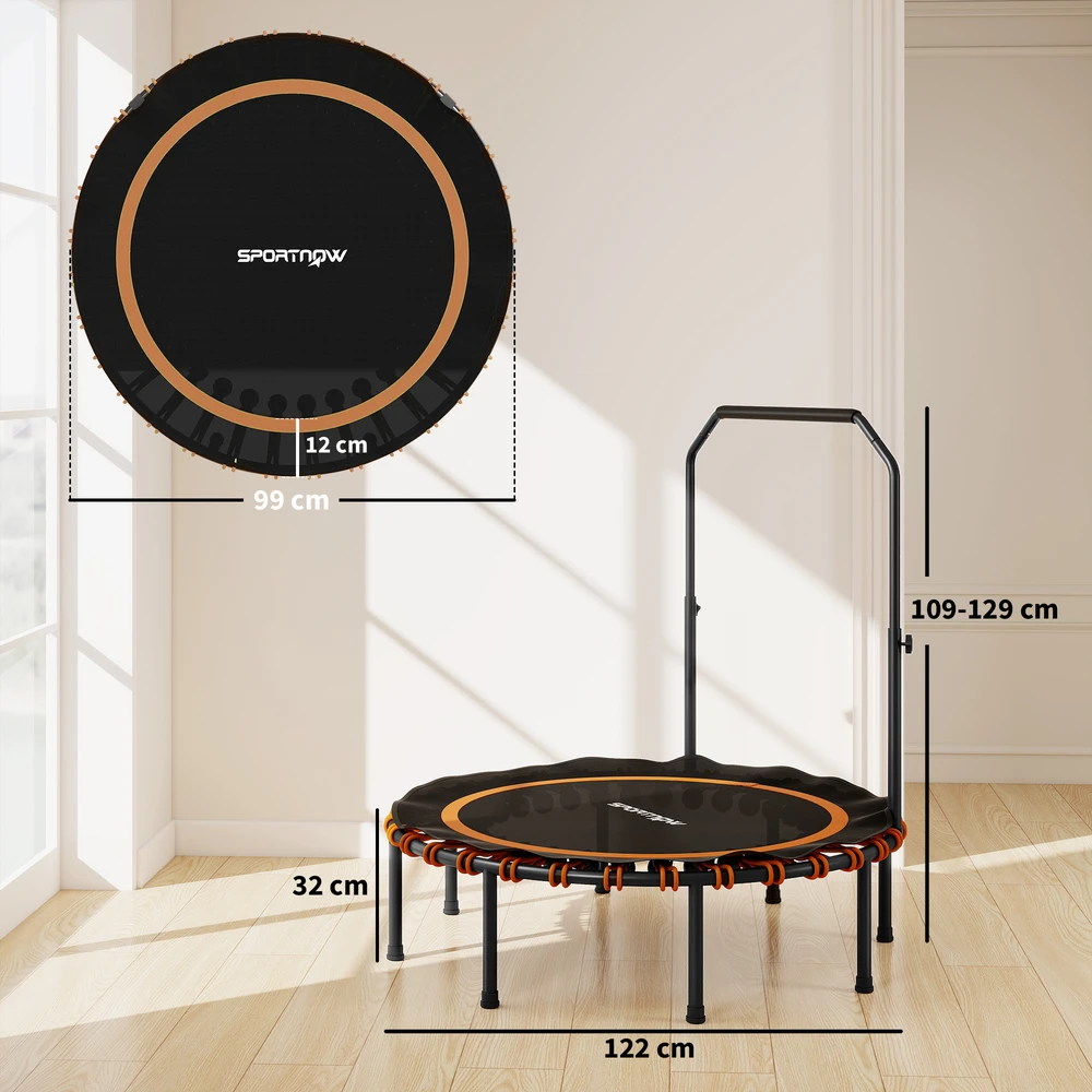 Sofa Aosom Fitnesso batutas su reguliuojamu turėklu, oranžinis, Ø122 cm
