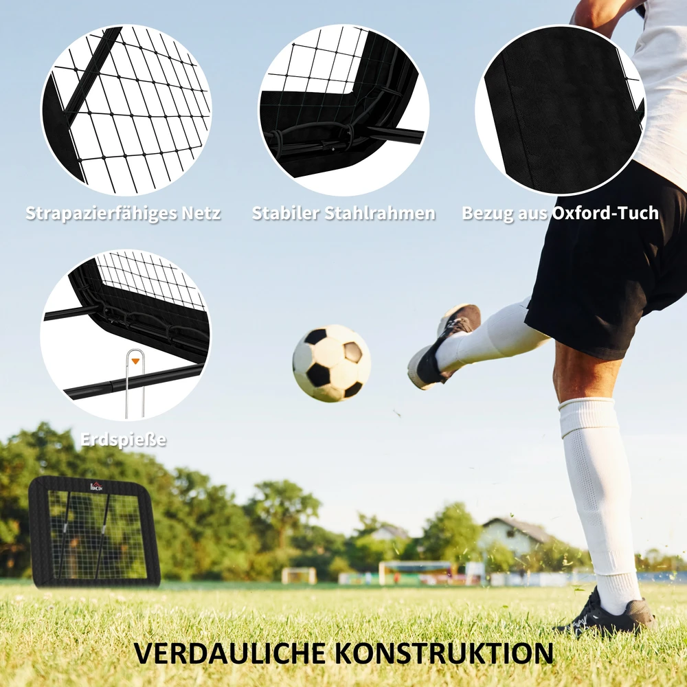 Aosom Futbolo rebounderis, 128 x 118 cm, juodas