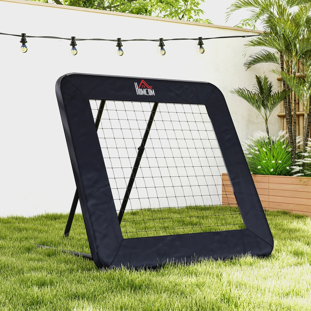 Aosom Futbolo rebounderis, 128 x 118 cm, juodas