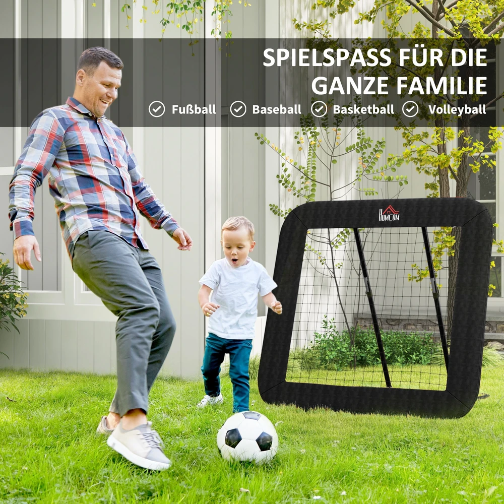Aosom Futbolo rebounderis, 128 x 118 cm, juodas