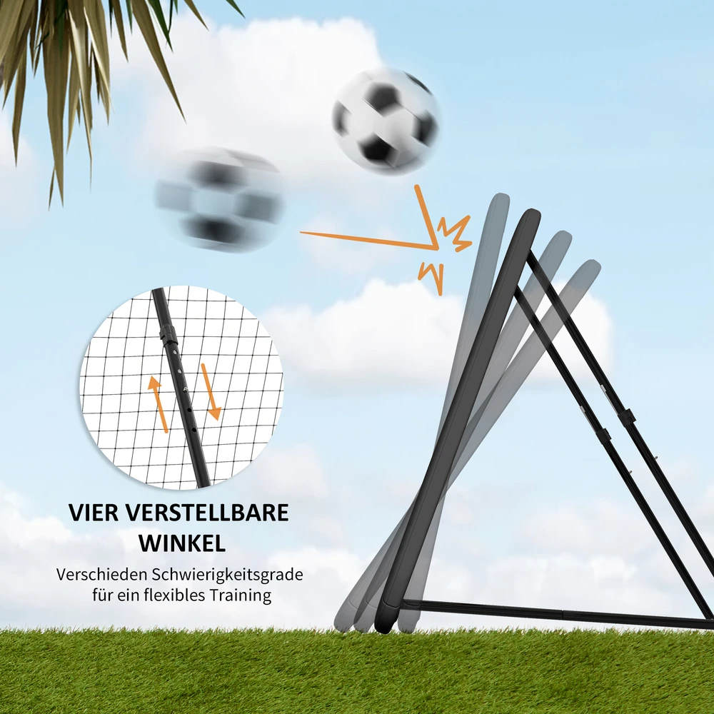 Aosom Futbolo rebounderis, 128 x 118 cm, juodas