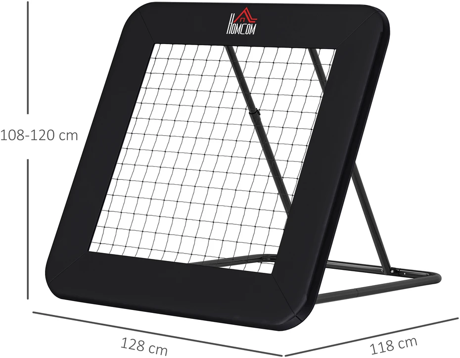 Aosom Futbolo rebounderis, 128 x 118 cm, juodas