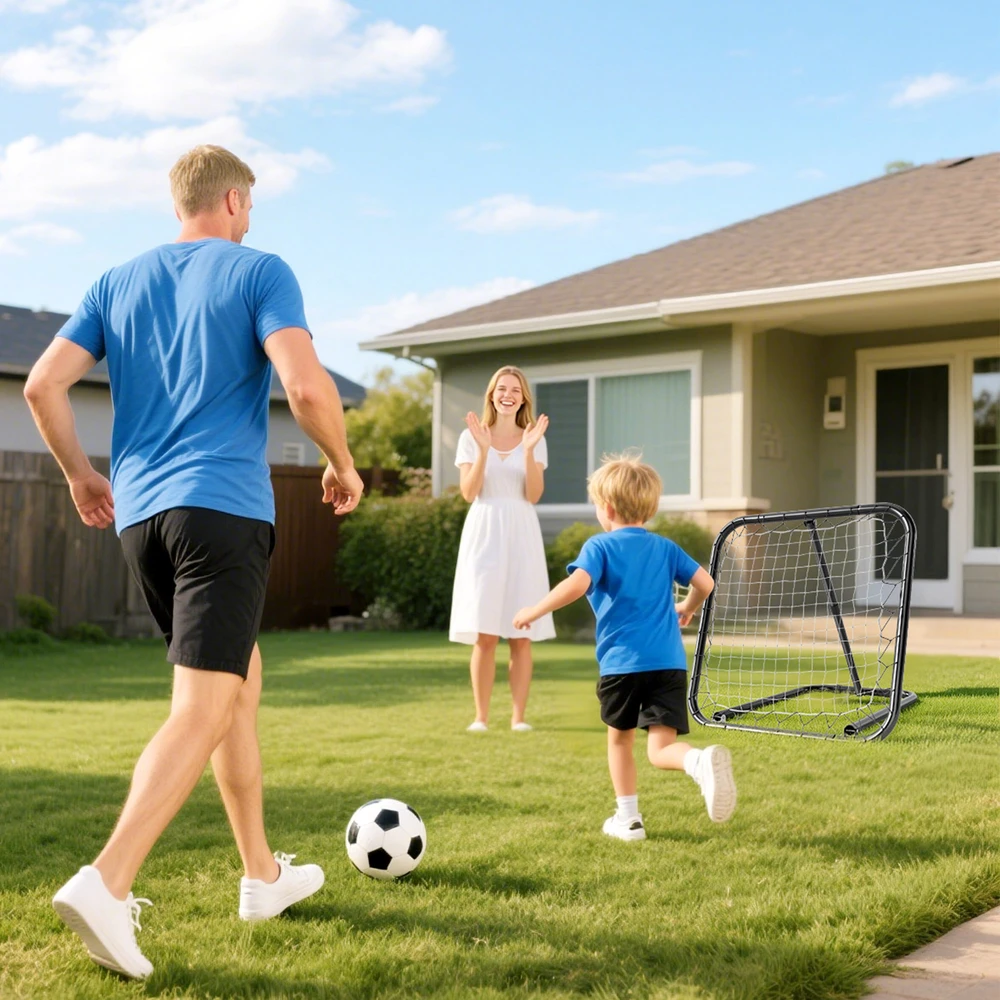 Aosom Futbolo rebounderis, 78 x 84 x 65-78 cm, juodas/baltas