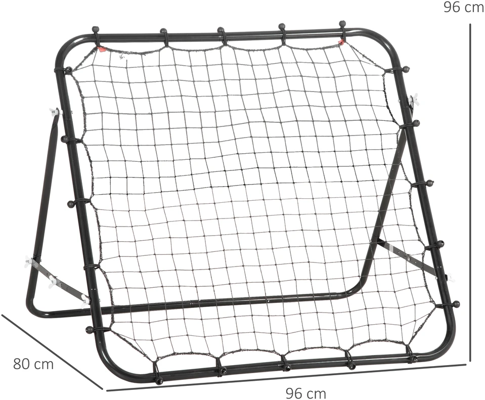 Aosom Futbolo rebounderis, 84 x 84 cm, juodas